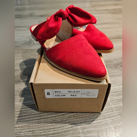 Journee Collection Telulah Red Vegan Mule slip on shoe Size 8 - Picture 6 of 10